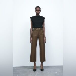 Zara Faux Leather Brown Pants